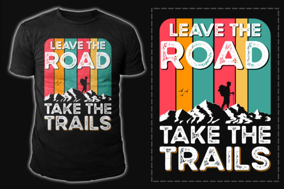 Adventure T-shirt Design Vector: Leave the Road, Take the Trails