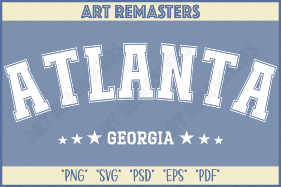 Atlanta Georgia College Style Graphic for Print & Design