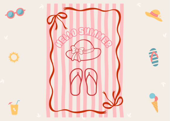 Hello Summer Illustrated Fun Graphic: A Burst of Playful Energy