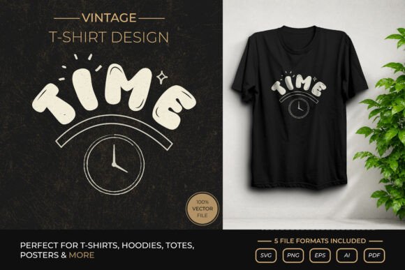 Retro Time Graphic T-Shirt Design: A Modern Classic