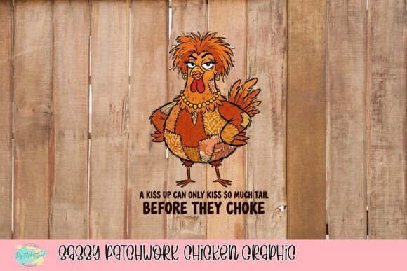 Sassy Patchwork Chicken Graphic: Injecting Irreverent Charm